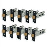 10x Multipack 76mm Matt Black Tubular Mortice Latch