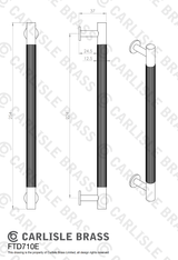 Satin Brass 254mm Lines Pull Handle | FTD710ESB