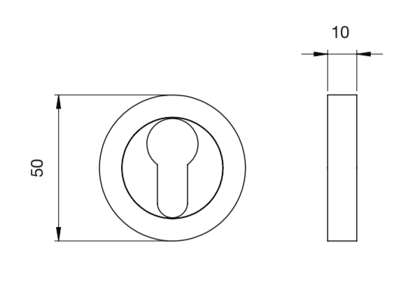 Serozetta Polished Chrome 51mm Euro Profile Key Escutcheon | SZM001CP