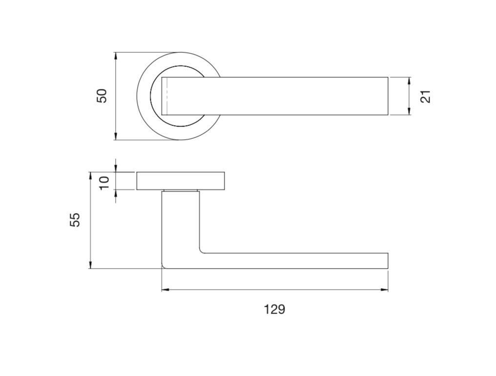 Set Matt Black Sasso Lever Furniture on round rose | EUL010MB