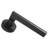 Set Matt Black Trentino Lever Furniture on round rose | EUL030MB