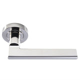 Set Polished Nickel Trentino Lever Furniture on round rose | EUL030PN