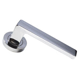 Set Polished Nickel Sasso Lever Furniture on round rose | EUL010PN