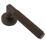 Matt Bronze Terazzo Lever on Round Rose | EUL060MBRZ