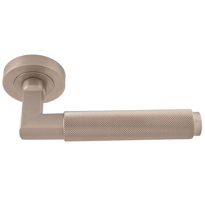 Satin Nickel Terazzo Lever on Round Rose | EUL060SN