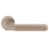 Satin Nickel Terazzo Lever on Round Rose | EUL060SN