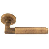Antique Brass Masano Lever on Round Rose | EUL070AB
