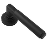 Matt Black Masano Lever on Round Rose | EUL070MB