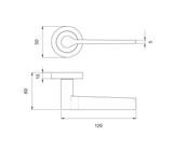 Antique Brass Velino Lever Handle on Round Rose | EUL020AB