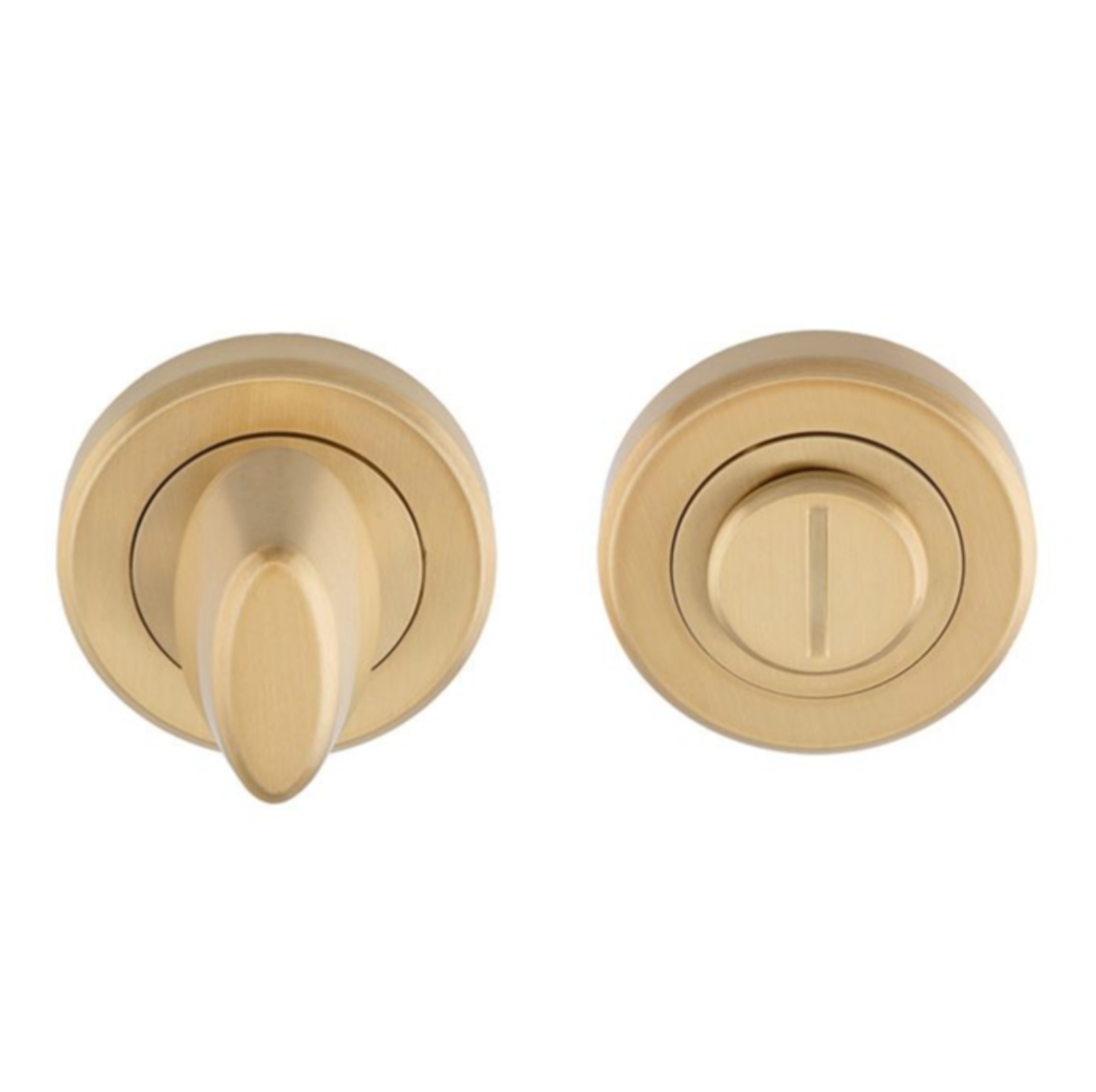 Serozetta Satin Brass Thumbturn Snib & Release on round rose | SZM004SB