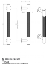 Polished Chrome 158mm Knurled Pull Handle | FTD700BCP