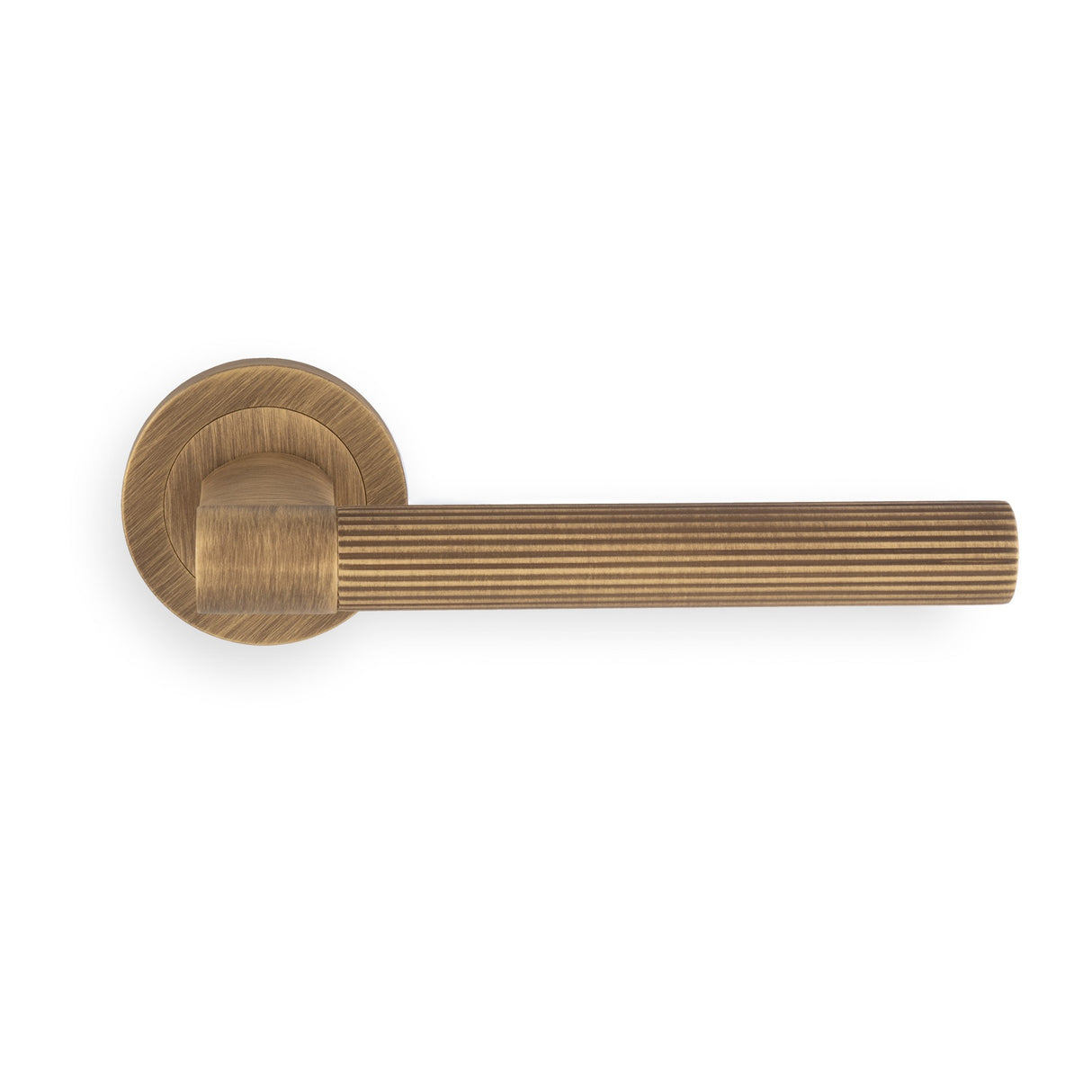 Antique Brass Hey Riga Lever Handle on Rose