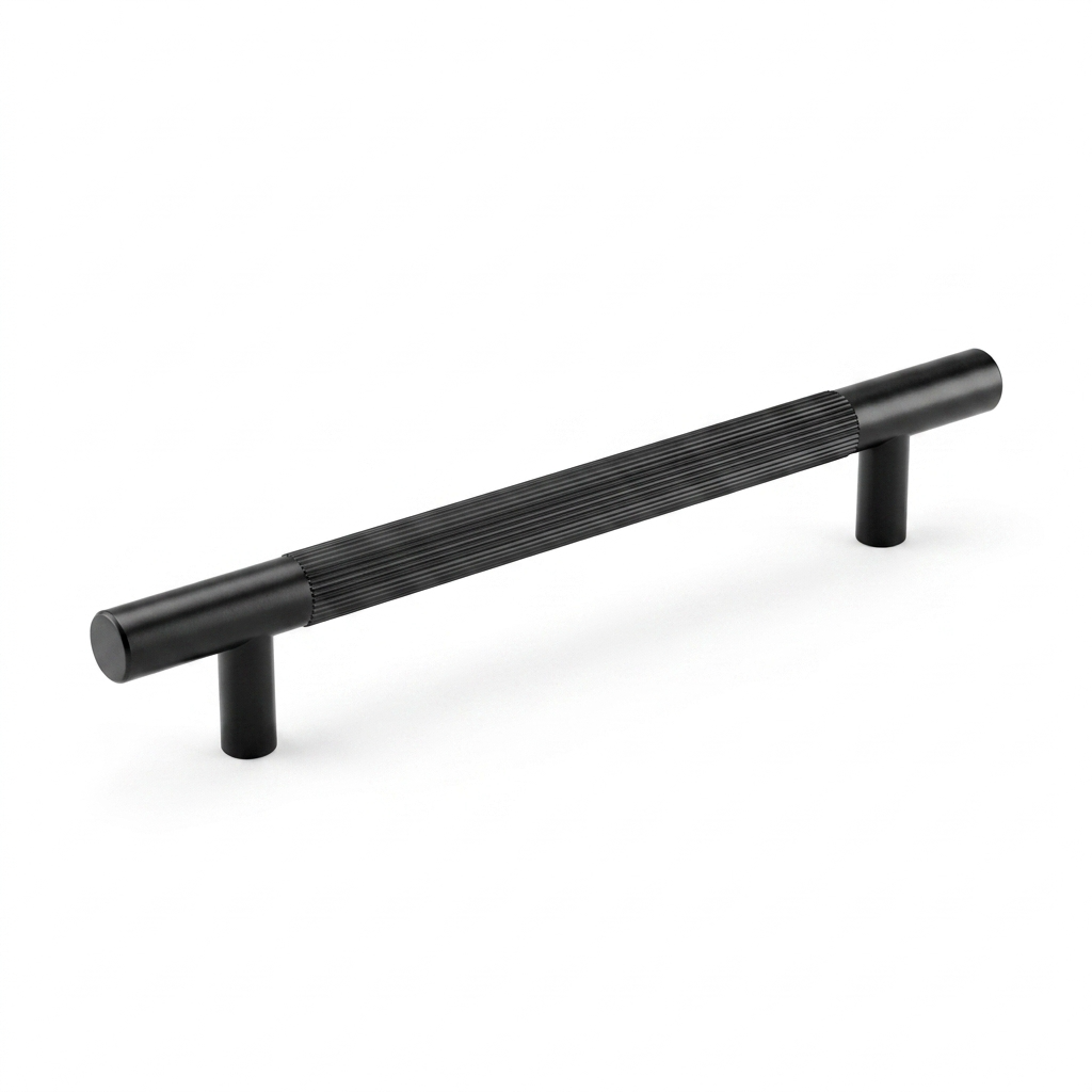 Pack 10 x Matt Black Linear T Bar Pull Handle - 128mm c/c  |  IXC710BMB