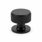 Pack 10 x Matt Black Linear Cupboard Knob - 34mm dia.  |  IXC713MB