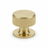 Pack 10 x Satin Brass Linear Cupboard Knob - 34mm dia.  |  IXC713SB