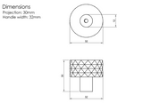 Millhouse Brass Satin Nickel Chrysler Diamond Round Cabinet Knob  |  MHCD1530SN