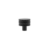Millhouse Brass Matt Black Chrysler Diamond Round Cabinet Knob  |  MHCD1530MB