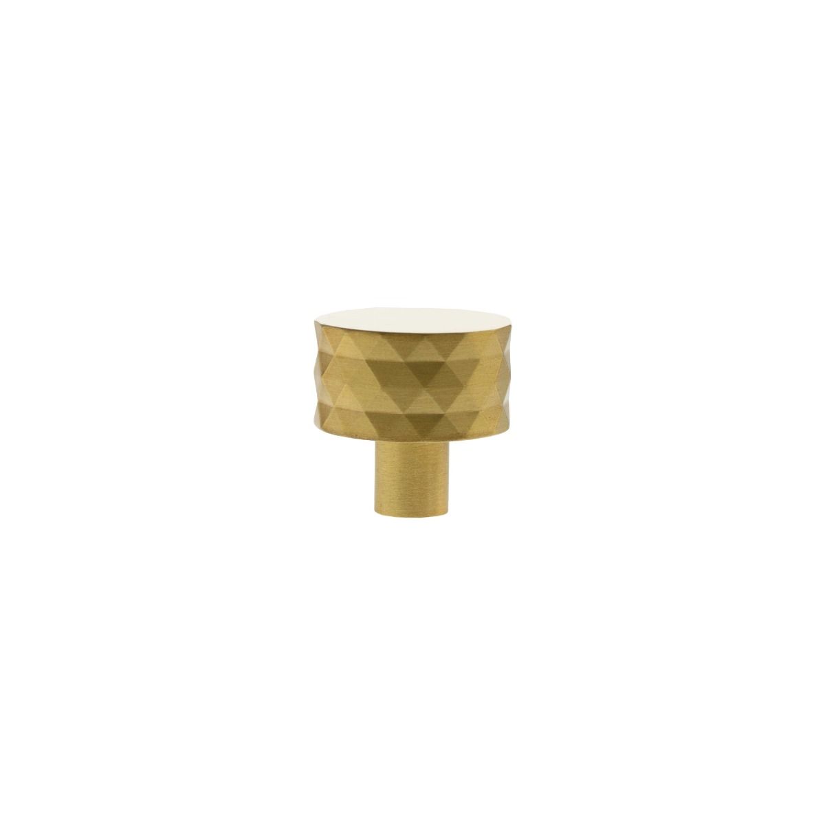 Millhouse Brass Satin Brass Chrysler Diamond Round Cabinet Knob  |  MHCD1530SB