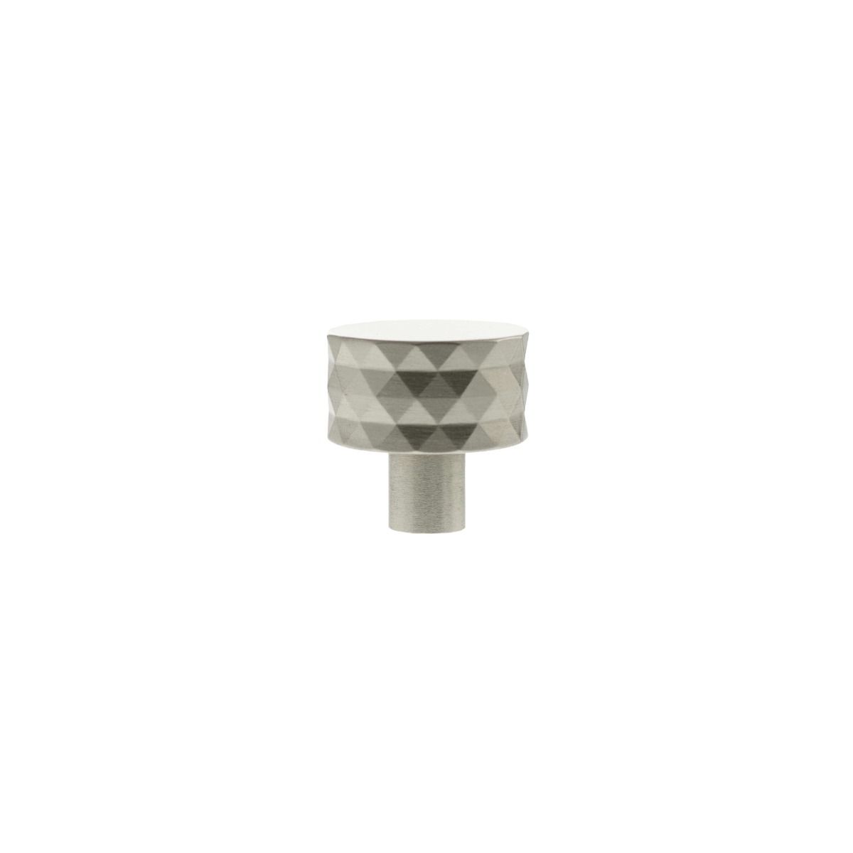 Millhouse Brass Satin Nickel Chrysler Diamond Round Cabinet Knob  |  MHCD1530SN
