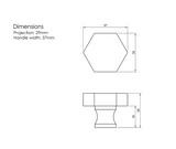Millhouse Brass Urban Dark Bronze Pennington Hexagonal Cabinet Knob   |  MHCH1532UDB