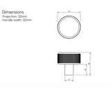 Millhouse Brass Satin Nickel Eiffel Knurled Round Cabinet Knob  |  MHCK1532SN