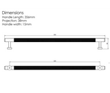 Millhouse Brass Urban Dark Bronze 320mm Eiffel Knurled T-Bar Cabinet Pull Handle  |  MHCK17320UDB