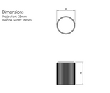 Millhouse Brass Matt Black Battersea Linear Cylinder Cabinet Knob  |  MHCL1420MB