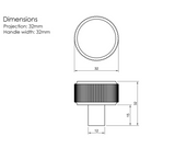 Millhouse Brass Polished Chrome Battersea Linear Round Cabinet Knob   |  MHCL1532PC