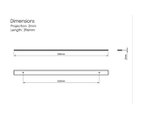 Millhouse Brass Urban Dark Bronze 320mm Battersea Linear T-Bar Cabinet Pull Handle on Backplate  |  MHCLB17320UDB