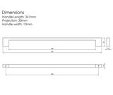 Millhouse Brass Antique Brass 320mm Empire Slim Cabinet Pull Handle  |  MHCN17320AB