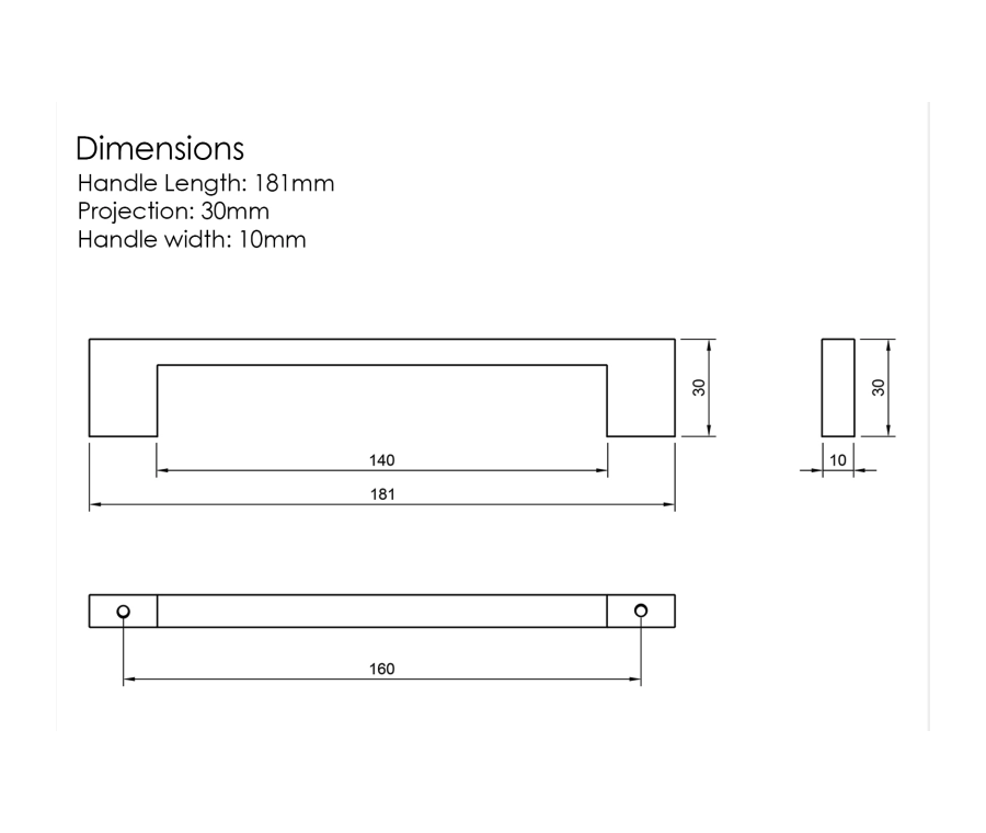 Millhouse Brass Satin Nickel 160mm Empire Slim Cabinet Pull Handle on Backplate  |  MHCNB17160SN