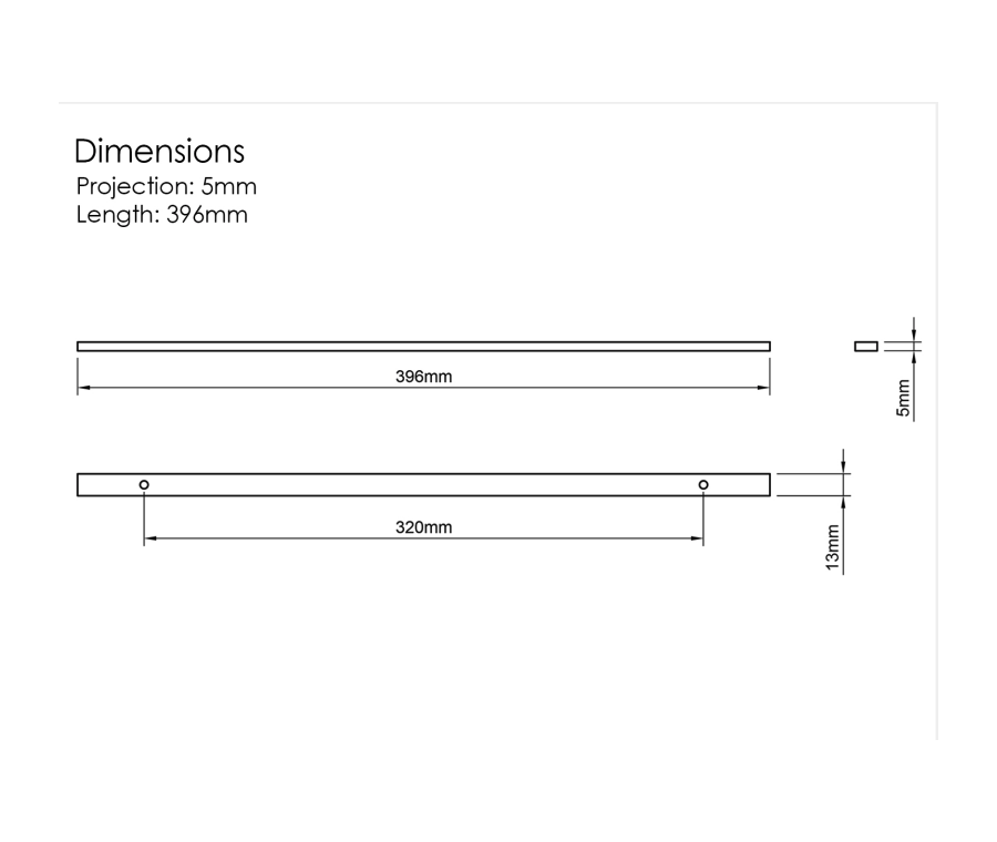 Millhouse Brass Matt Black 320mm Empire Slim Cabinet Pull Handle on Backplate  |  MHCNB17320MB