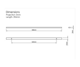 Millhouse Brass Matt Black 320mm Empire Slim Cabinet Pull Handle on Backplate  |  MHCNB17320MB