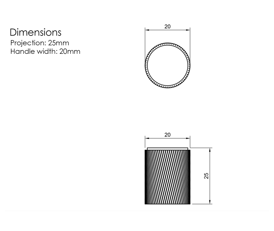 Millhouse Brass Satin Nickel Paddington Spiral Cylinder Cabinet Knob  |  MHCS1420SN