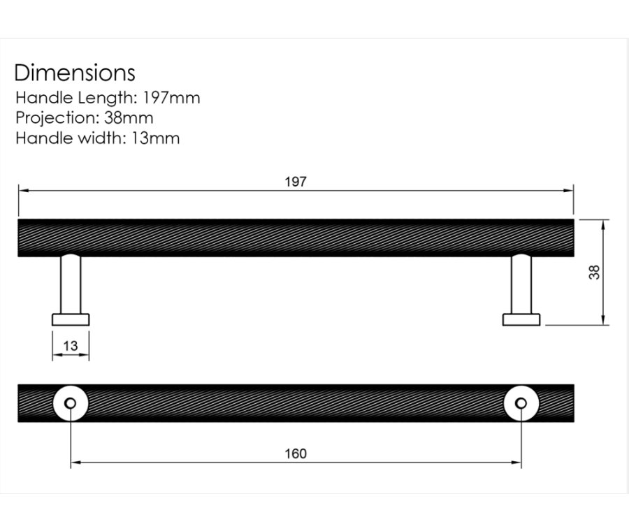 Millhouse Brass Satin Nickel 160mm Paddington Spiral T-Bar Cabinet Pull Handle  |  MHCS17160SN