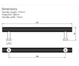 Millhouse Brass Satin Nickel 160mm Paddington Spiral T-Bar Cabinet Pull Handle  |  MHCS17160SN