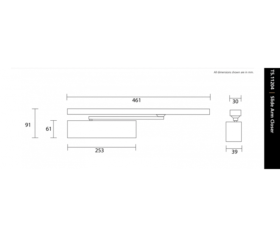 Rutland Black Cam Action Door Closer | TS.11204BK (11952)