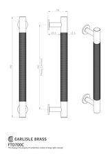 Matt Black 190mm Knurled Pull Handle | FTD700CMB