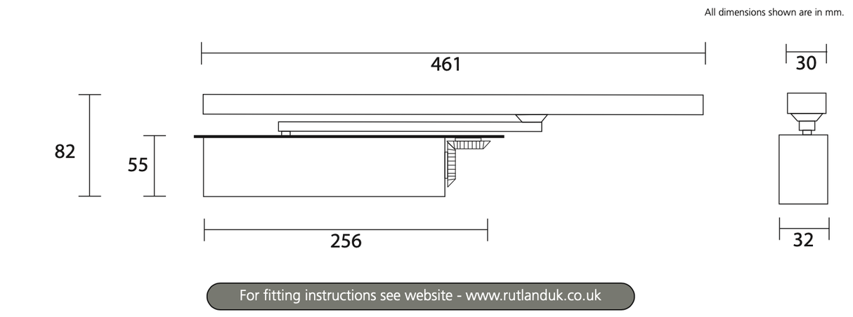 Rutland Satin Nickel Concealed Cam Action Door Closer | ITS.11204SNP (11173)
