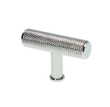 Alexander and Wilks Polished Chrome Crispin Knurled T Bar Cupboard Knob