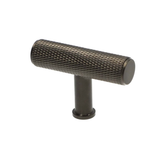 Alexander and Wilks Dark Bronze PVD Crispin Knurled T Bar Cupboard Knob