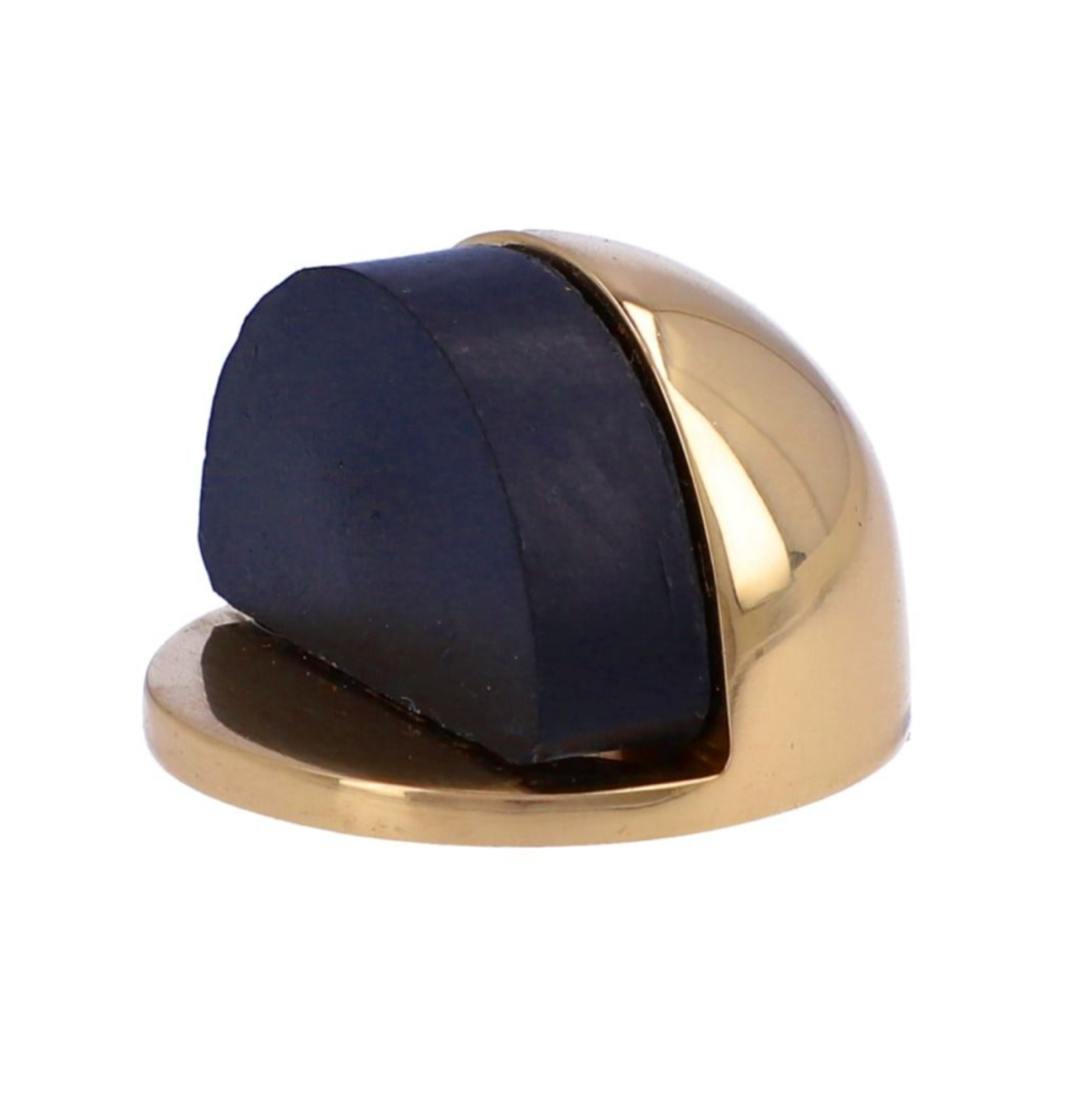 Alexander & Wilks Polished Brass Lacquer 45MM Floor Mounted Oval Shielded Door Stop | AW631PBL