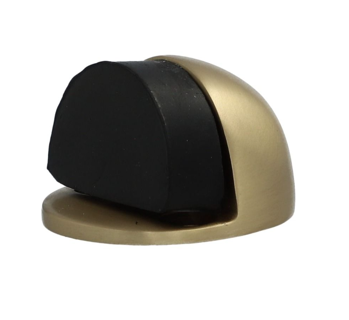 Alexander & Wilks Satin Brass Lacquer 45MM Floor Mounted Oval Shielded Door Stop | AW631SB