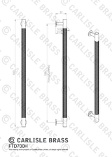 Antique Brass 350mm Knurled Pull Handle | FTD700HAB
