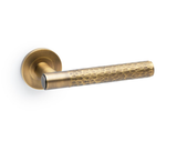 A&W Italian Brass Spitfire Hammered Lever on rose | AW223IB