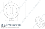 Alexander & Wilks Polished Nickel PVD 50mm Standard Escutcheon | AW391PNPVD
