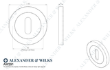 Alexander & Wilks Black 50mm Standard Escutcheon | AW391BL