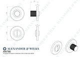 Alexander & Wilks Matt Black Knurled Turn and Release | AW790BL