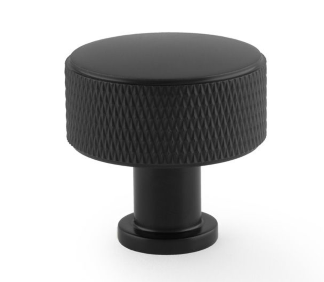 Alexander and Wilks Matt Black 35mm Lucia Knurled Cupboard Knob