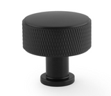 Alexander and Wilks Matt Black 35mm Lucia Knurled Cupboard Knob